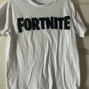 White T-Shirt with Black Fortnite Logo